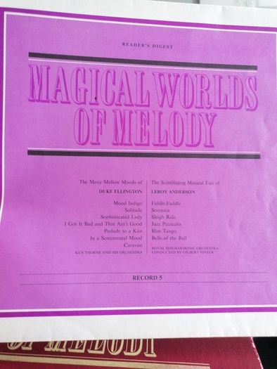 Collection of records  the readers digest. Magical  worlds of  melody. Please not No. 5 missing have the sleeve. See photos