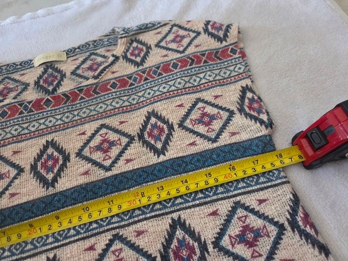 Ginger G Vintage Style Boho Southwestern Geometric Cap-Sleeve Tunic Top