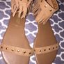NEW LOOK studded leather fringe flat sandal 6/39 Image 2