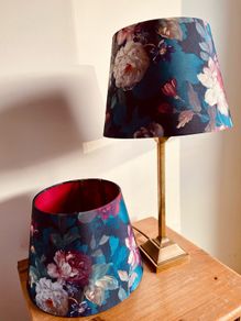 Pair of Stunning Floral Lampshades Dark Romantic Maximalist Country House Style BRAND NEW