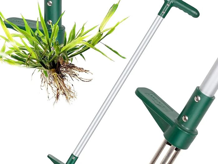 Weed Puller, Stand Up Weeder Hand Tool, Long Handle Garden Weeding Tool with 3 Claws, Hand Weed Hound Weed Puller for Dandelion, Standup Weed Root Pulling Tool and Picker, Grabber (1 Pack)