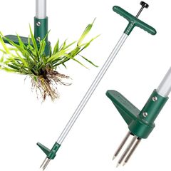 Weed Puller, Stand Up Weeder Hand Tool, Long Handle Garden Weeding Tool with 3 Claws, Hand Weed Hound Weed Puller for Dandelion, Standup Weed Root Pulling Tool and Picker, Grabber (1 Pack)
