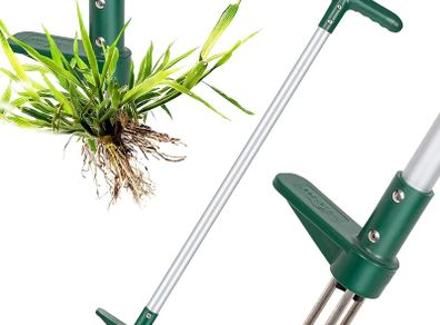 Weed Puller, Stand Up Weeder Hand Tool, Long Handle Garden Weeding Tool with 3 Claws, Hand Weed Hound Weed Puller for Dandelion, Standup Weed Root Pulling Tool and Picker, Grabber (1 Pack)