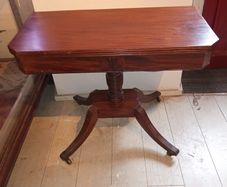 19th century mahogany games /tea table.