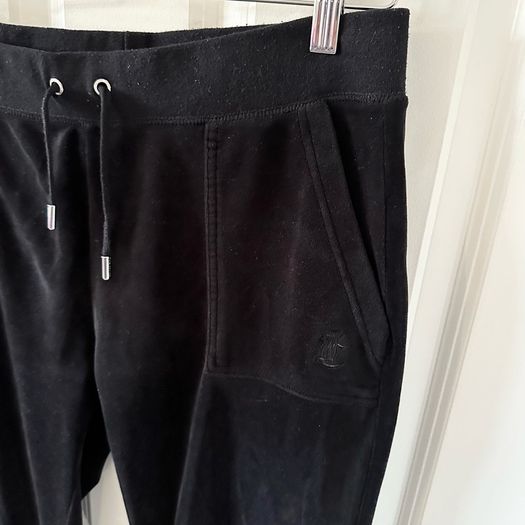 Juicy Couture Black Velvet Joggers L