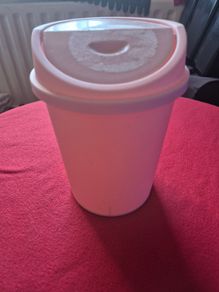 Small Pink Plastic 7inch Fliptop Food Waste Bin