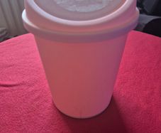 Small Pink Plastic 7inch Fliptop Food Waste Bin
