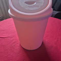 Small Pink Plastic 7inch Fliptop Food Waste Bin