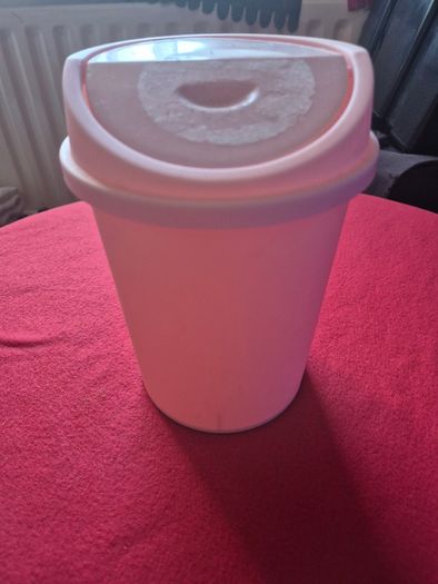 Small Pink Plastic 7inch Fliptop Food Waste Bin