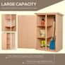 Wooden Garden Storage Shed, Garden Shed Tool Cabinet Organiser with Shelves, 75 x 56 x115cm, Natural Image 4