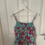 Girls Blue Floral playsuit Image 3