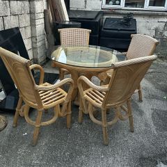 4 chairs light and table