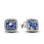 Pandora Sparkling Square Blue Halo Stud Earrings Image 4