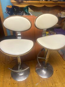 Two Cream Bar Stools