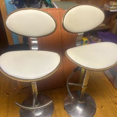 Two Cream Bar Stools