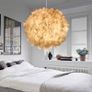Lampshade Fluffy Pendant Feather Light Shade for Ceilings with E27 Bulb Romantic Droplight Lampshade Elegant Feather Floor Lamps Home Decoration for Living Room Image 2