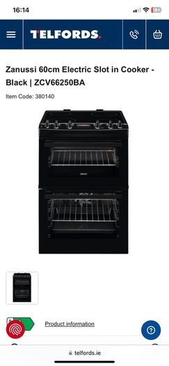 Zanussi double oven