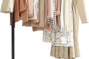 Clothes Rail - Movable Clothes Rack with Bottom Shoes Shelf, Heavy-Duty Clothing Rail for Hanging Clothes, Coats, Dresses, Clothes Rail for Bedroom, Closet, Laundry (Black,