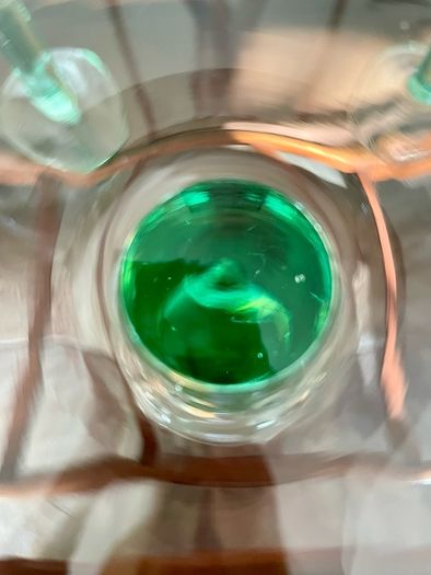 Tall Vintage Artisan Green Wine Water Glasses Sweden 1990s