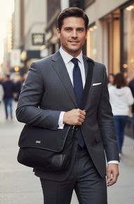 Gucci  Messenger Leather and Nylon Bag