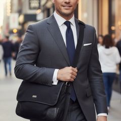 Gucci  Messenger Leather and Nylon Bag