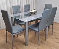 Glass table and 6 chairs