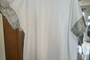 Brand new Michael Kors white silver sequin cold shoulder top size L UK16 EU44 Postage included