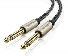 6.5mm Male to Male Stereo Auxiliary Aux Audio Cable 2m Grey