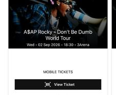 ASAP rocky tickets x 2 seated