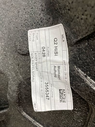 2020 Audi Q2 Rear Bench Rear Seats