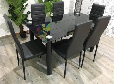 Glass dining table set with 6 chairs Free Delivery