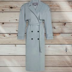 4th Arq BODHI Suede Trench Coat Smoky Blue