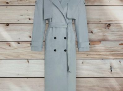 4th Arq BODHI Suede Trench Coat Smoky Blue