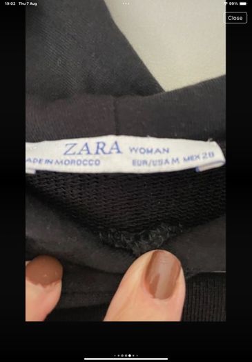 hoodie Zara black hoodie with logo detail medium