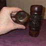 Carved Wooden African Salt and Pepper shakers Image 4