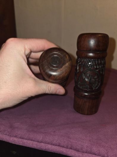 Carved Wooden African Salt and Pepper shakers