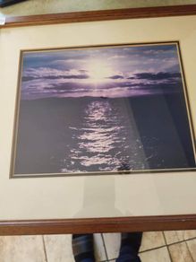 Framed Old Photo Of Sun Set.