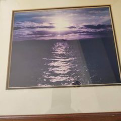 Framed Old Photo Of Sun Set.