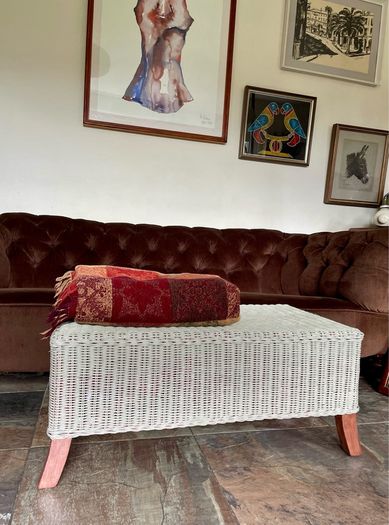 Sturdy Versatile Rattan and Bamboo Low Bench