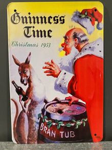 Guinness Christmas Tin Metal Sign