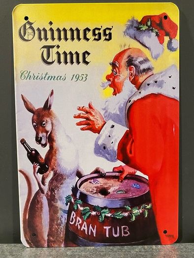 Guinness Christmas Tin Metal Sign