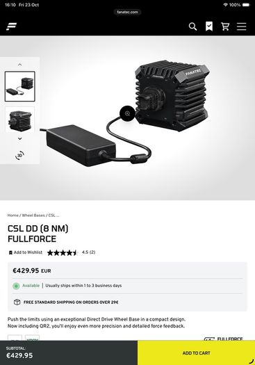 Fanatec Csl DD Fullforce 8nm