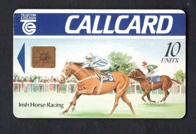1991 Ireland 10 unit Irish Horse Racing Definitive Callcard with Gemplus Chip, College Green Address, Slight shinny finish, No Flag, No Barcode Used. Telecom Eireann card number 1033.