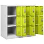 Locker Cabinet Light Grey and Green 90x45x92.5 cm Steel Image 3