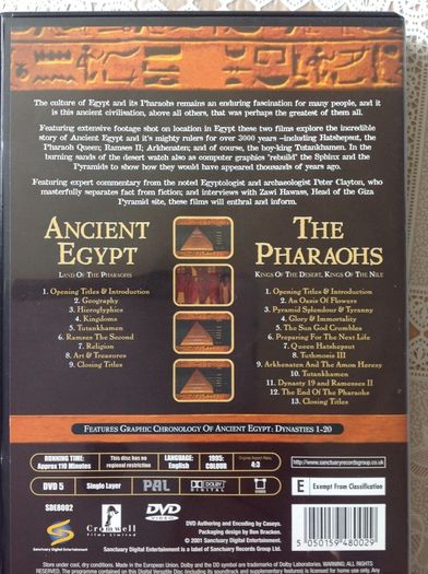 Ancient Egypt & The Pharaohs DVD.