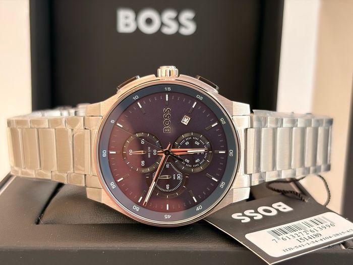 BOSS Peak 2.0 Chronograph 45mm Blue Matte Dial Steel Bracelet Watch 1514189