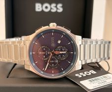 BOSS Peak 2.0 Chronograph 45mm Blue Matte Dial Steel Bracelet Watch 1514189