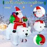 6FT/1.8m Christmas Inflatable Decorations with LED Light, Inflatable Santa Claus Riding Polar Bear with Shaking Head, Holiday Decorations Outdoor Decor for Christmas Party Image 3
