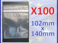 main image for ad New 100x 102mm x 140mm Grip Seal Ziplock Premium Bags Zipper Lock Clear #232