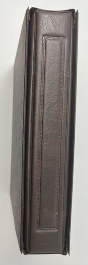 Brown Philswiss 4-lever stamp album and Slip case with 36 pages